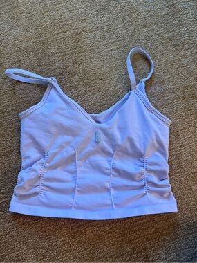 FP Movement by Free People Lavender Ruched Cropped Tank